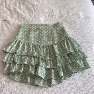 Zara green polka dot skirt in size Small